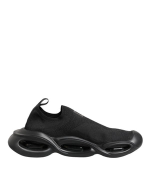Dolce & Gabbana Black Slip On Wave Low Top Men Sneaker Shoes