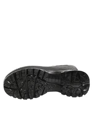 Dolce & Gabbana Metallic Black Pull On Rain Boots Men Shoes