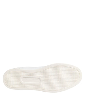 Dolce & Gabbana White Crown Bee Leather Low Top Sneakers Shoes