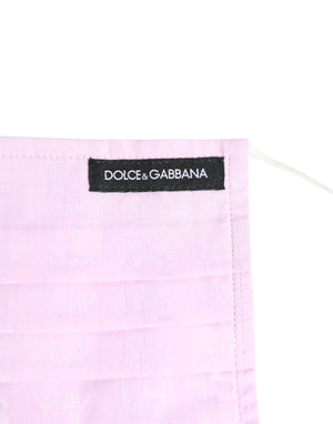 Dolce & Gabbana Pink Cotton Logo Elastic Ear Strap Face Mask