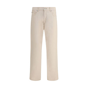 7FOR Beige Cotton Straight-Leg Jeans