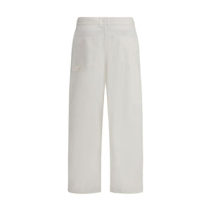 The Row Cream Cotton Cargo Pants