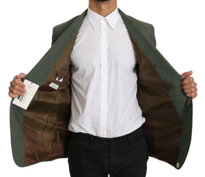 Romeo Gigli Green Linen Blazer One Piece Single Breasted Jacket