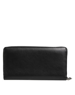 Dolce & Gabbana Black Blue Exotic Leather Men Continental Clutch Wallet