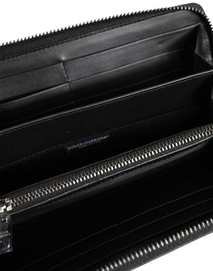 Dolce & Gabbana Black Brown Exotic Leather Men Continental Clutch Wallet