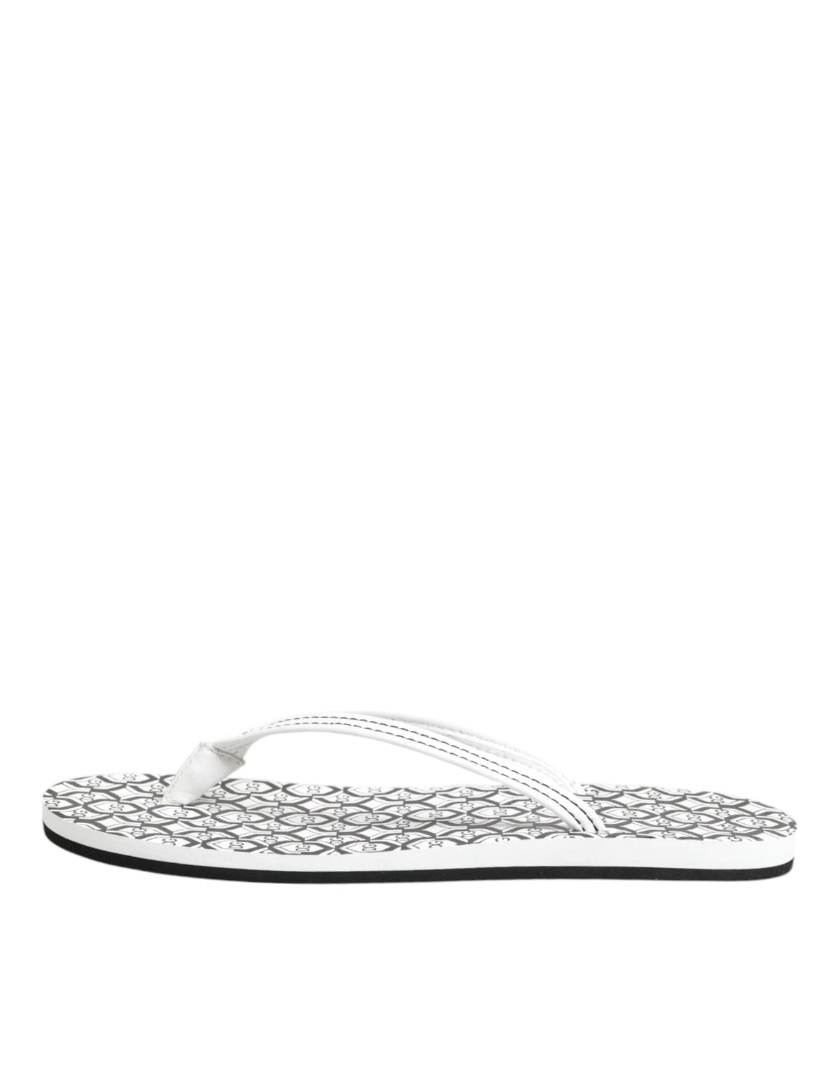Dolce & Gabbana Black White Logo Beachwear Flats Slipper Shoes