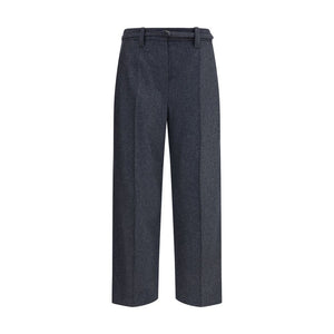 Brunello Cucinelli Gray Fleece Wool Casual Pants