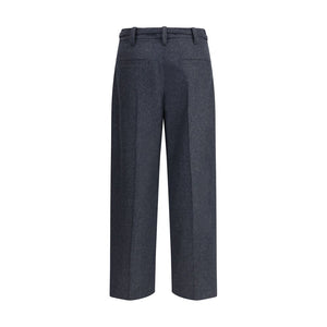 Brunello Cucinelli Gray Fleece Wool Casual Pants