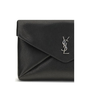 Saint Laurent Black Calf Leather Bos Taurus Clutch Bag