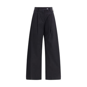 Ella Black Cotton Casual Pants
