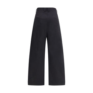 Ella Black Cotton Casual Pants