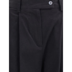 Ella Black Cotton Casual Pants