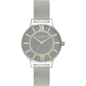 Olivia Burton Silver Stainless Steel Dress Watch