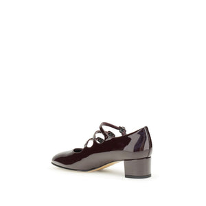 Carel Paris Brown Leather Mid Heel Pumps