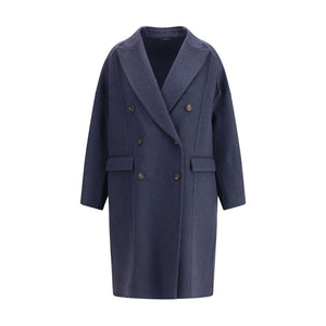 Brunello Cucinelli Blue Cashmere Coat