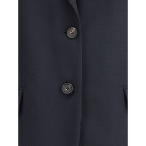Brunello Cucinelli Blue Fleece Wool Blazer