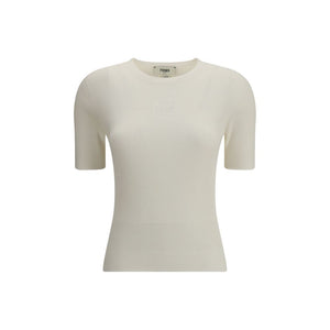 Fendi White Silk T-Shirt