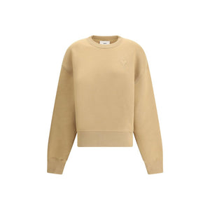 Ami Paris Beige Cotton Sweatshirt