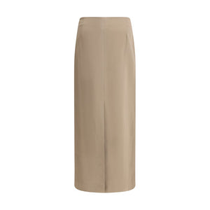Brunello Cucinelli Gray Acetate Midi Skirt