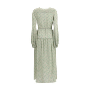 Kristina Ti Green Silk Long Dress
