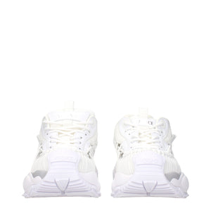 Versace White Leather Athletic Sneakers