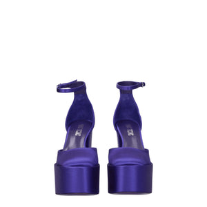 Paris Texas Purple Satin Platform Sandals