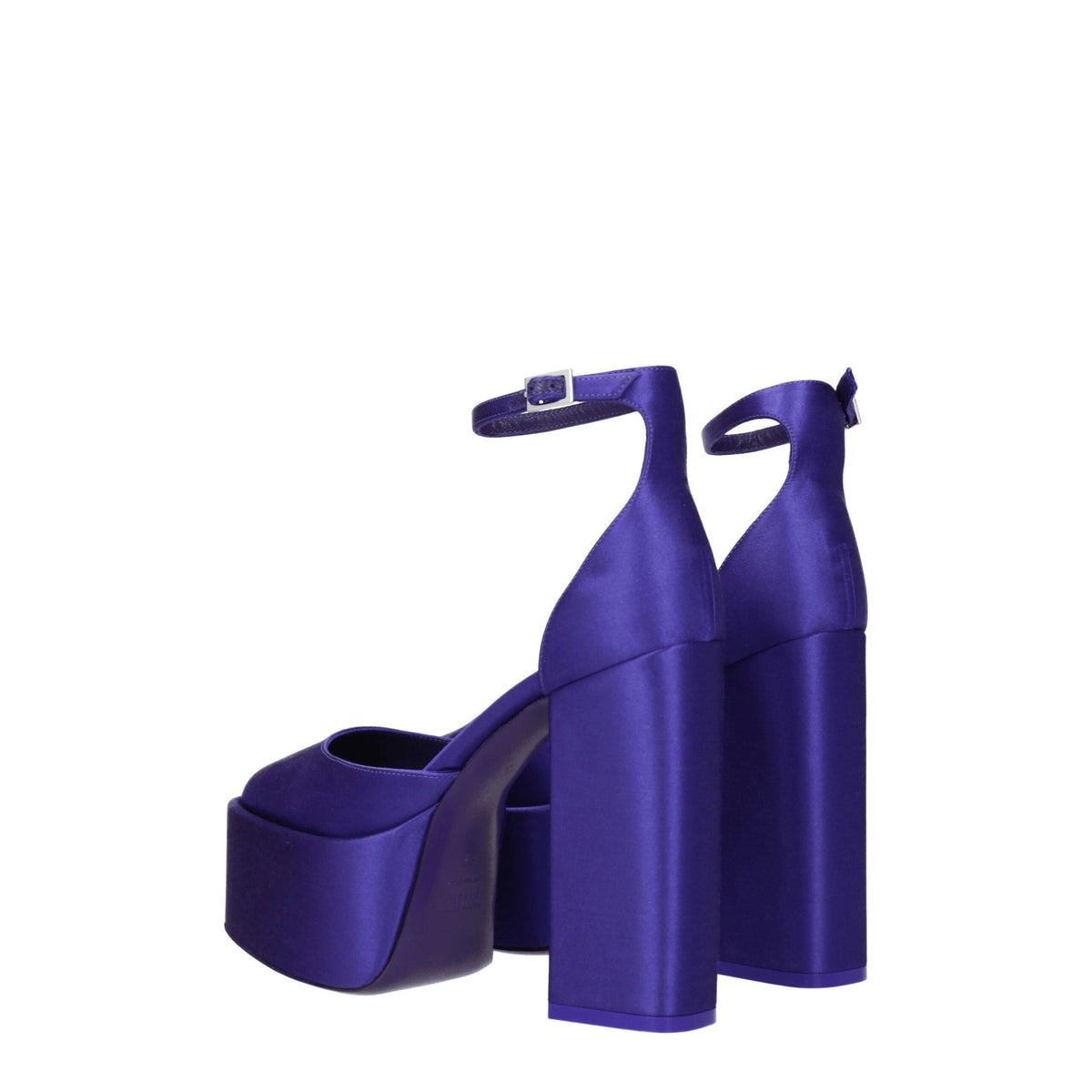 Paris Texas Purple Satin Platform Sandals