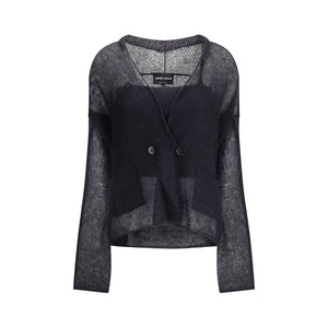 Giorgio Armani Black Mohair Cardigan