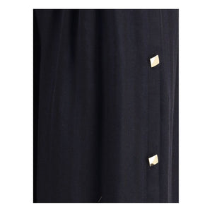 Kristina Ti Black Fleece Wool Long Skirt