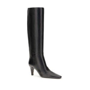 Saint Laurent Black Leather High Heel Boots
