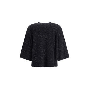 Fabiana Filippi Black Fleece Wool Sweatshirt