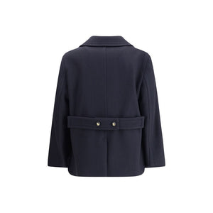 Valentino Blue Fleece Wool Coat