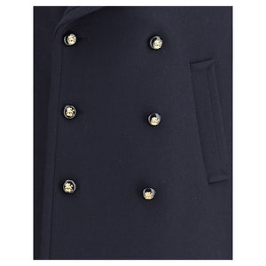 Valentino Blue Fleece Wool Coat