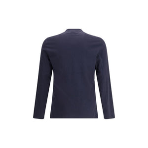 Brunello Cucinelli Blue Cotton Long Sleeve T-Shirt