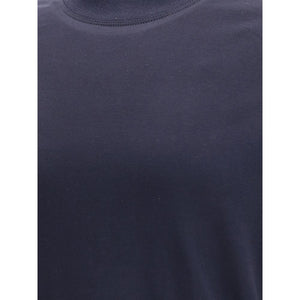 Brunello Cucinelli Blue Cotton Long Sleeve T-Shirt