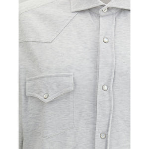 Brunello Cucinelli Gray Cotton Shirt