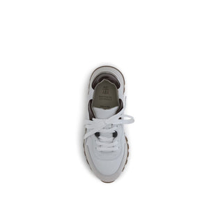 Brunello Cucinelli White Leather Athletic Sneakers