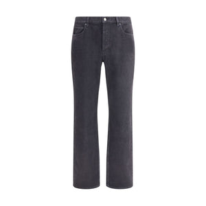 Saint Laurent Black Cotton Straight-Leg Jeans