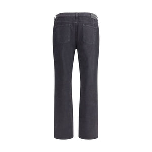 Saint Laurent Black Cotton Straight-Leg Jeans