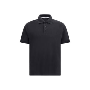 Saint Laurent Black Cotton Polo Shirt