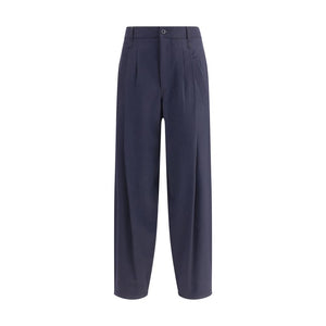 Giorgio Armani Blue Fleece Wool Casual Pants
