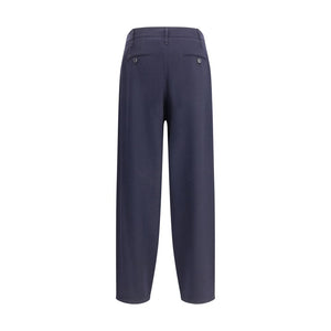 Giorgio Armani Blue Fleece Wool Casual Pants