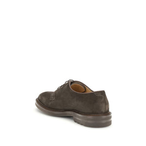 Brunello Cucinelli Brown Calf Leather Bos Taurus Oxfords And Derbies