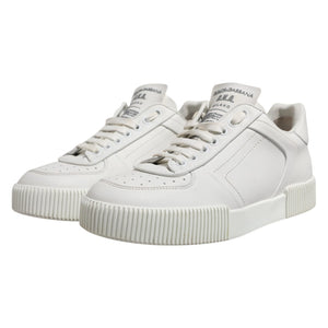 Dolce & Gabbana White Miami Leather Low Top Men Sneakers Shoes