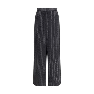 Giorgio Armani Black Silk Casual Pants