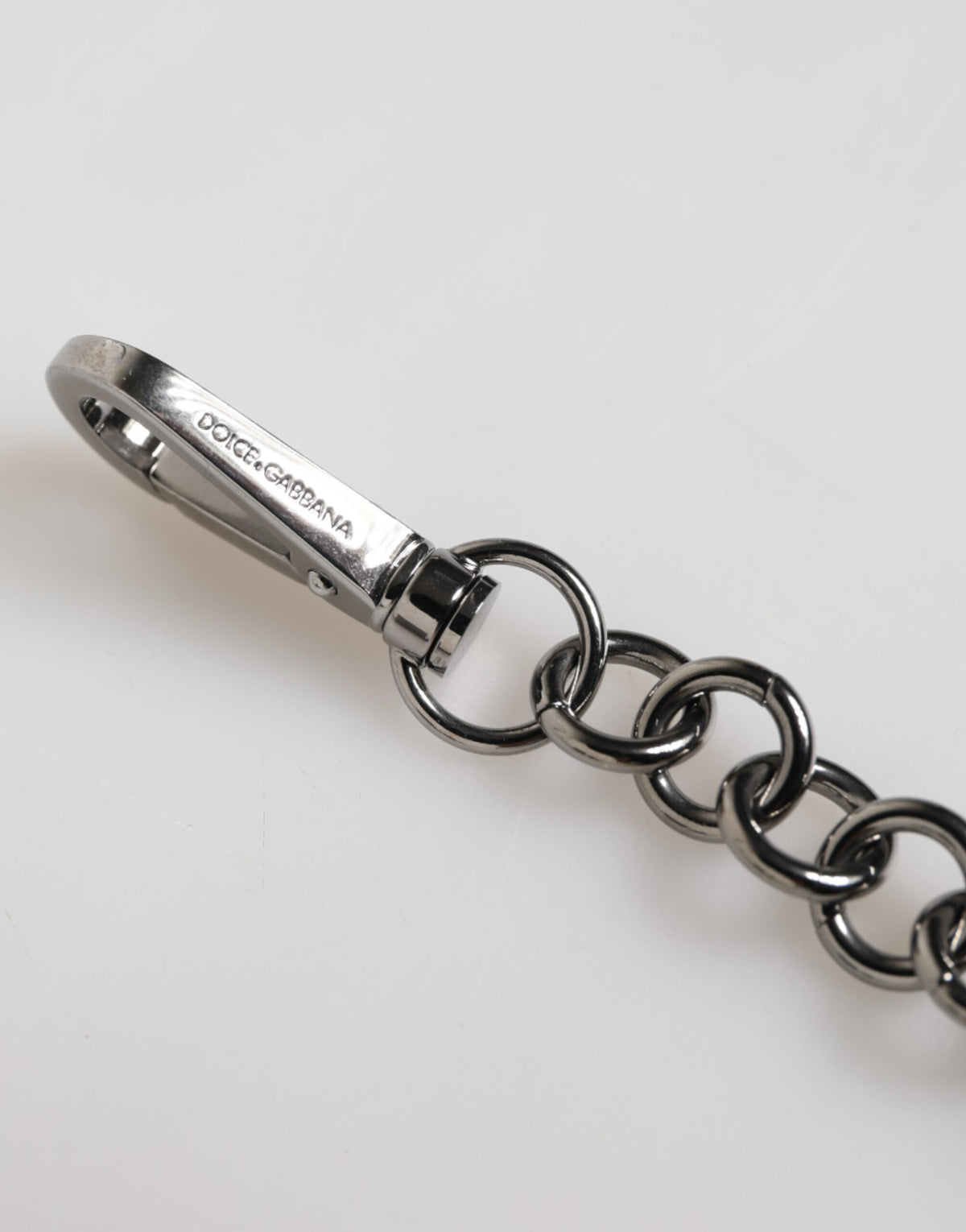 Dolce & Gabbana Blue Yellow DG Rubber Logo Silver Men Keychain Keyring