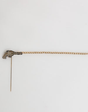 Dolce & Gabbana Lapel Pin Brass Copper Revolver Men Accessories Brooch