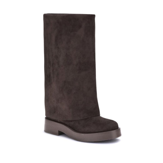 Casadei Brown Polyester Flat Boots