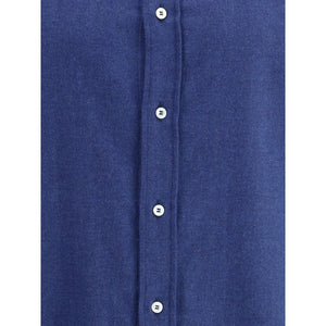 Brunello Cucinelli Blue Cotton Dress Shirt