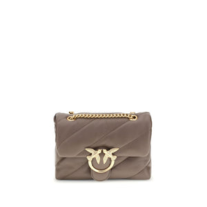 PINKO Brown Calf Leather Bos Taurus Shoulder Bag